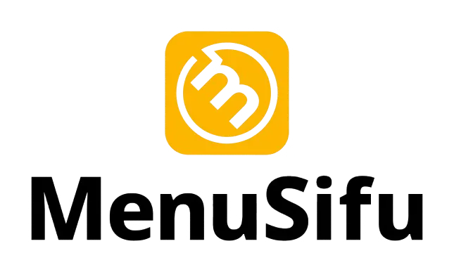 黄色方框内的斜角M字母和下面黑色的Menusifu